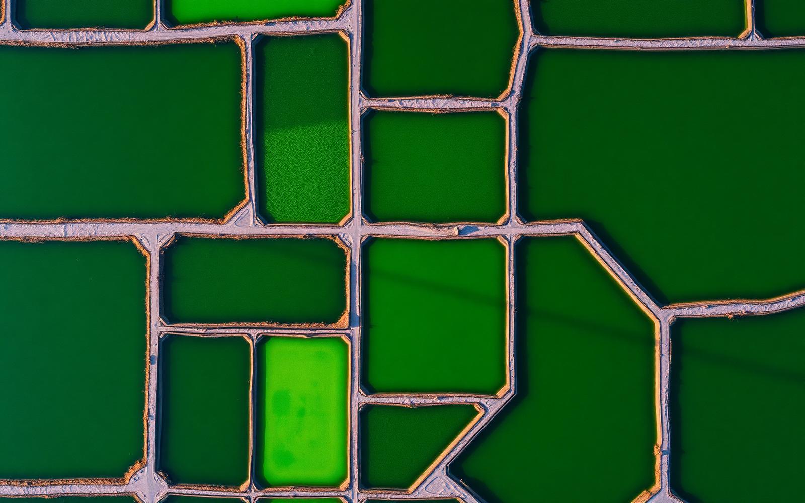 Kolam tambak spirulina dari udara